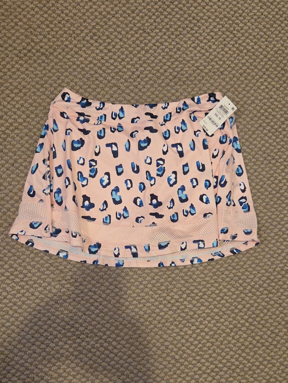 Ideology Girls Pink Skort with Blue Leopard Print Sz XXL (18) NWT